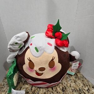 Disney Holiday Plush Pillow with Red and Green Accents